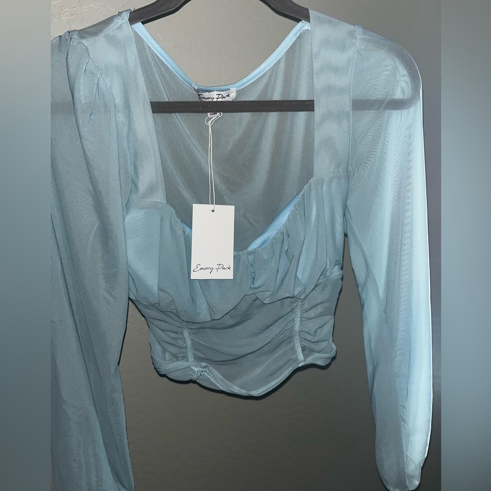 Emory Park Mesh Long Sleeve Top